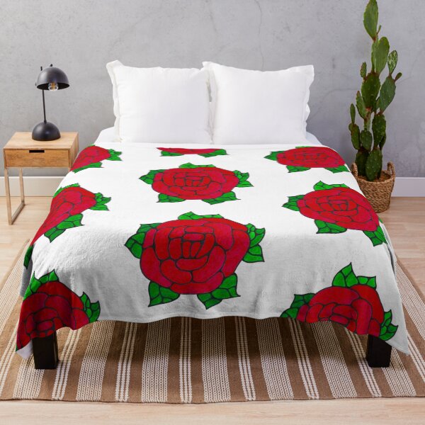 Item preview, Classic Vintage Glass Lamp Mosaic Red Rose Hand Drawn Markers Nostalgic White Background designed and sold by BOKEbyTC.