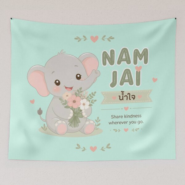 Item preview, Nam Jai | Share Kindness Wherever You Go – Gentle Affirmation Thai Design | Soft Thailand™ designed and sold by CosmicQuietStudio.