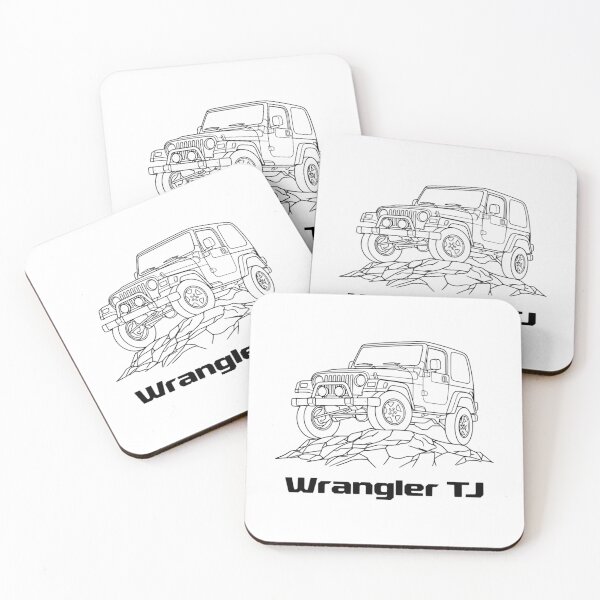 Item preview, Wrangler Tj Hard Top Rock Crawler Minimalist Line Art White designed and sold by AlexGuzm-an.