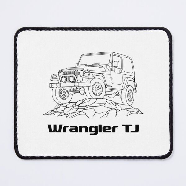 Item preview, Wrangler Tj Hard Top Rock Crawler Minimalist Line Art White designed and sold by AlexGuzm-an.