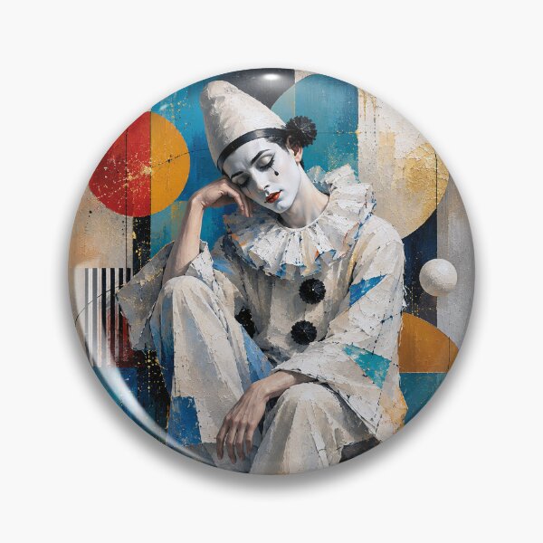 Item preview, Female Pierrot: An Elegant painting. designed and sold by GalleryKauffeld.