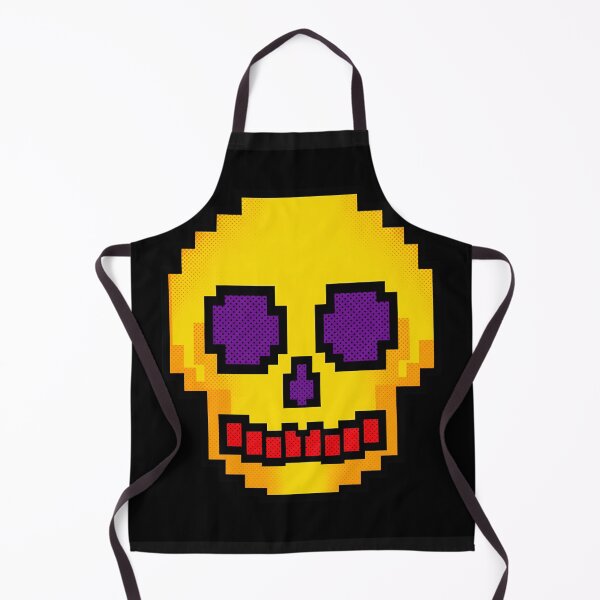 Item preview, Neon Pixel Art Skull - Yellow & Purple 8-Bit Retro Gaming designed and sold by Kaaf's Mart.