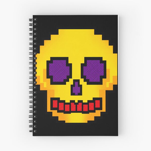 Item preview, Neon Pixel Art Skull - Yellow & Purple 8-Bit Retro Gaming designed and sold by Kaaf's Mart.