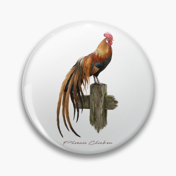 Item preview, Phoenix Chicken on Rustic Wooden Fence Bird Illustration designed and sold by Takeda-art.