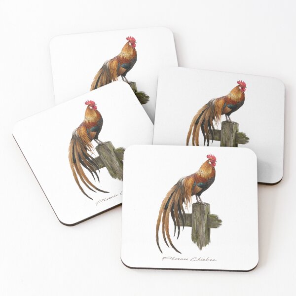 Item preview, Phoenix Chicken on Rustic Wooden Fence Bird Illustration designed and sold by Takeda-art.