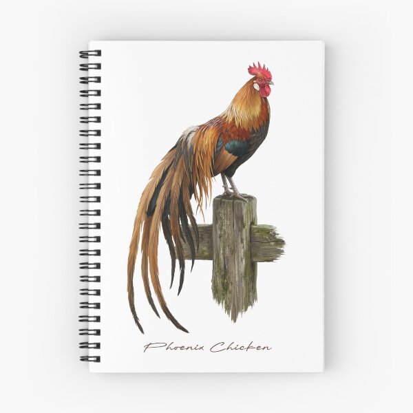 Item preview, Phoenix Chicken on Rustic Wooden Fence Bird Illustration designed and sold by Takeda-art.