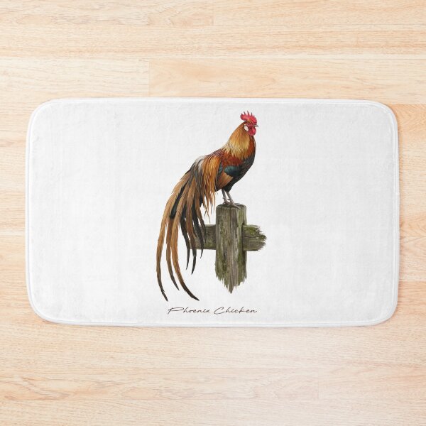 Item preview, Phoenix Chicken on Rustic Wooden Fence Bird Illustration designed and sold by Takeda-art.