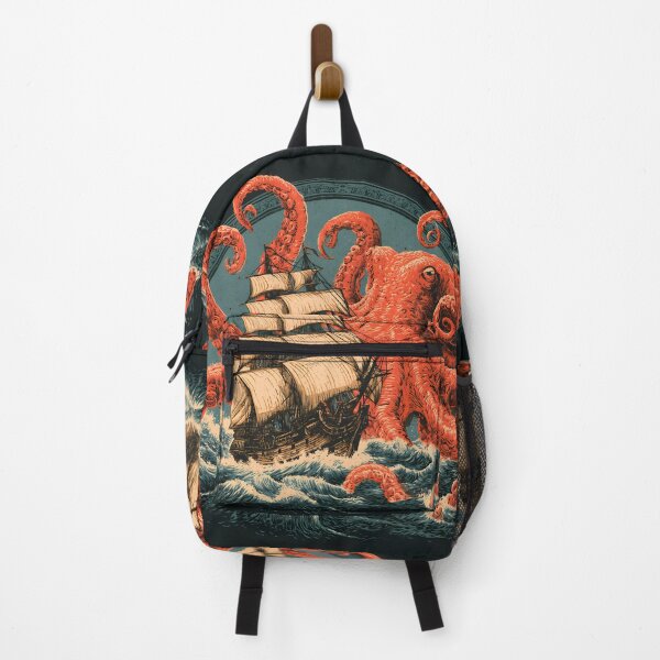 Item preview, Ukiyo-e Kraken Ship Japanese Woodblock Print designed and sold by GrinGalore.