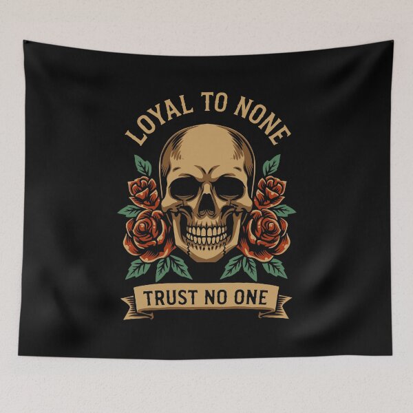 Item preview, Loyal to None Trust No One Skull Rose T-Shirt Design – Dark Vintage Gothic Artwork designed and sold by phsycartwork.