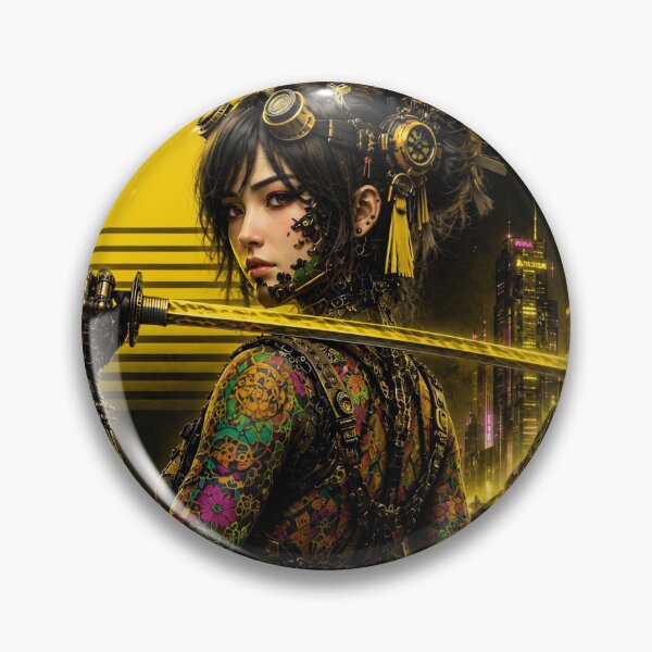 Item preview, Neo Tokyo Cyberpunk Samurai Rebel — Steampunk Warrior designed and sold by A-T-H.