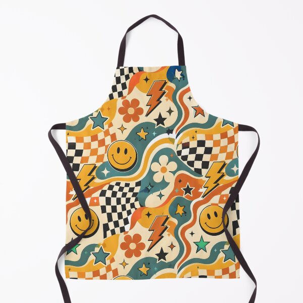 Item preview, Retro Smiley Checkerboard Home Decor Pattern designed and sold by VibeFusionX.
