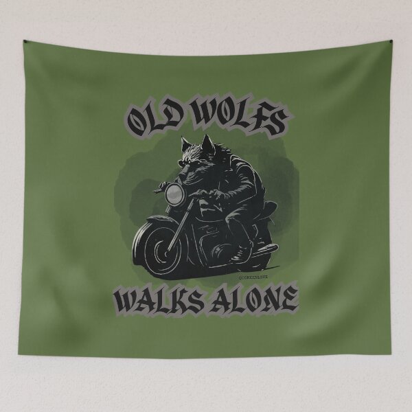 Item preview, OLD WOLFS WALKS ALONE DIGITAL ART y designed and sold by GoGreenlove.