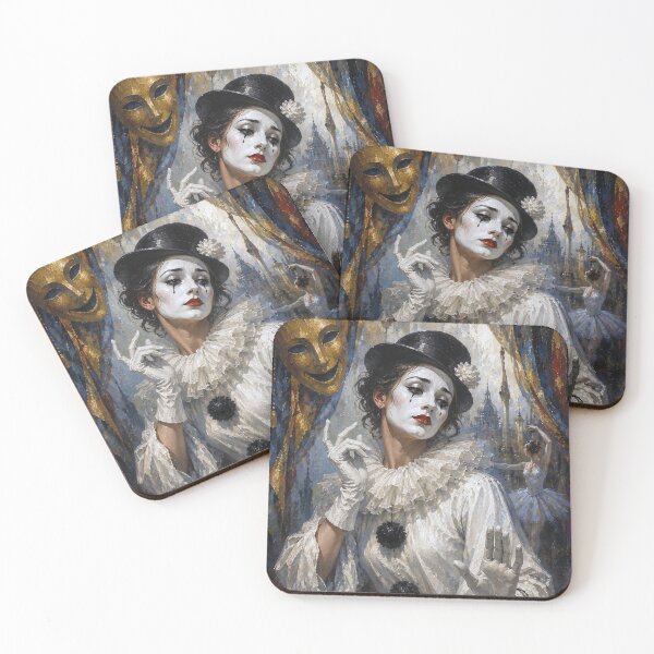 Item preview, An Elegant female Pierrot painting. designed and sold by GalleryKauffeld.