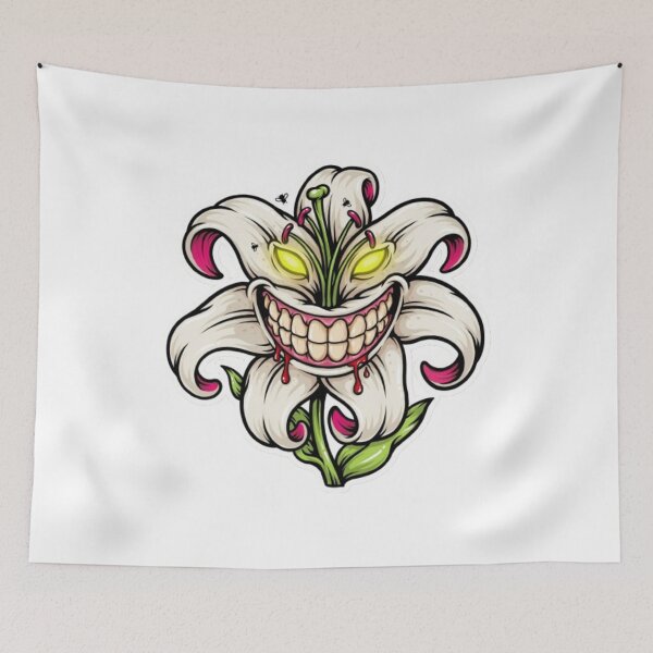 Item preview, Evil White Lily Monster Glowing Eyes designed and sold by TeeDesignMaster.