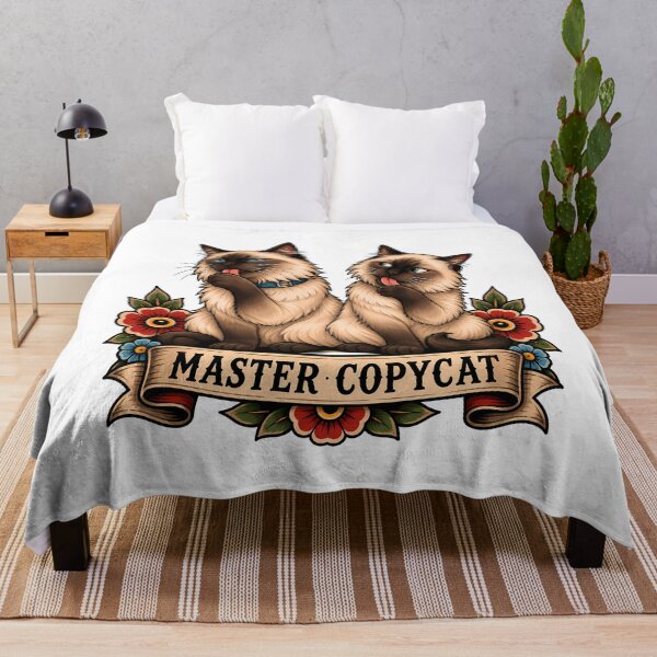 Item preview, Siamese Master Copycat Vintage Tattoo Style designed and sold by Old's Cool Cat Studio.