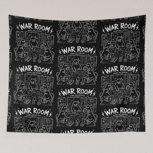 Item preview, War Room Strategy Ghosts – Plans Not Prayers Doodle Art designed and sold by Abidel.