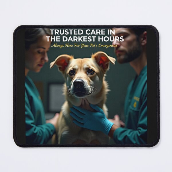 Item preview, Trusted Care In The Darkest Hours Vet Poster: Emergency Dog Hospital Canvas designed and sold by Creative-RE.