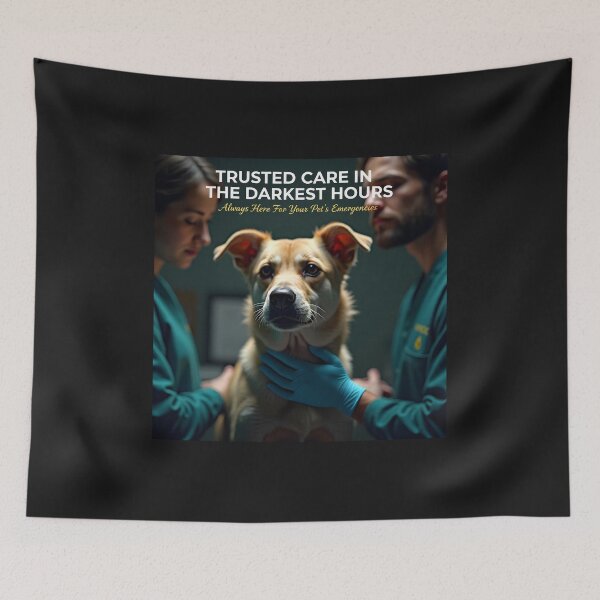Item preview, Trusted Care In The Darkest Hours Vet Poster: Emergency Dog Hospital Canvas designed and sold by Creative-RE.