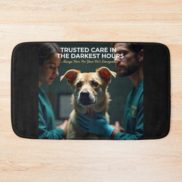 Item preview, Trusted Care In The Darkest Hours Vet Poster: Emergency Dog Hospital Canvas designed and sold by Creative-RE.