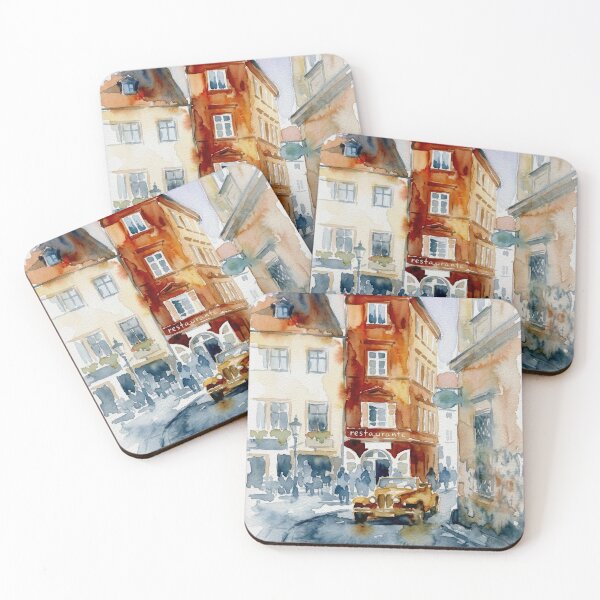 Item preview, Prague Street Scene with Vintage Car designed and sold by caracatita75.