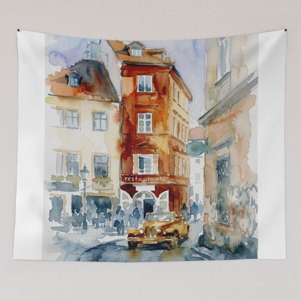 Item preview, Prague Street Scene with Vintage Car designed and sold by caracatita75.
