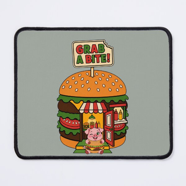 Item preview, Grab a Bite – Cute Pig in a Hamburger Costume designed and sold by Aimetoi.
