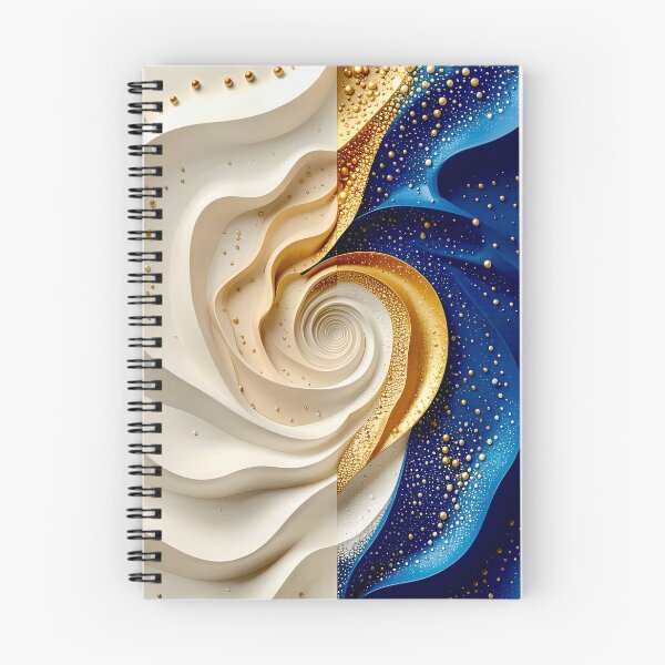 Item preview, Swirling Dual Tones in Blue Gold and White designed and sold by Vicky Brago-Mitchell®.