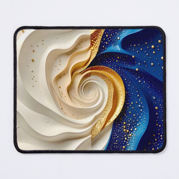 Item preview, Swirling Dual Tones in Blue Gold and White designed and sold by Vicky Brago-Mitchell®.