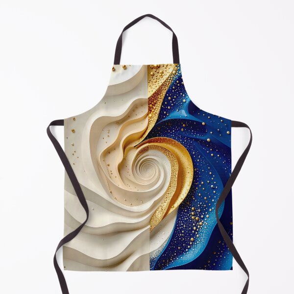 Item preview, Swirling Dual Tones in Blue Gold and White designed and sold by Vicky Brago-Mitchell®.