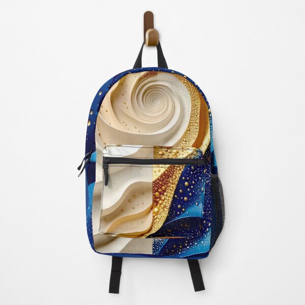 Item preview, Swirling Dual Tones in Blue Gold and White designed and sold by Vicky Brago-Mitchell®.