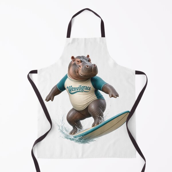 Item preview, Surfing Hippo Gift designed and sold by Wenvilgrace.