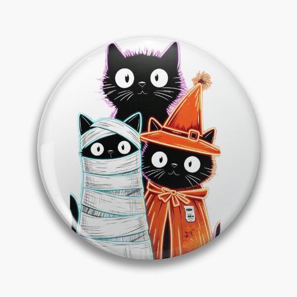Item preview, Halloween Black Cats Trio designed and sold by MyCalmDraw.