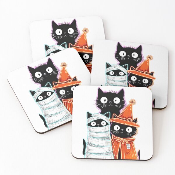 Item preview, Halloween Black Cats Trio designed and sold by MyCalmDraw.