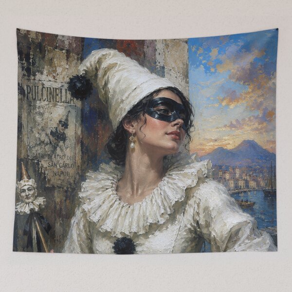 Item preview, Pulcinella – The Italian Jester painting. designed and sold by GalleryKauffeld.
