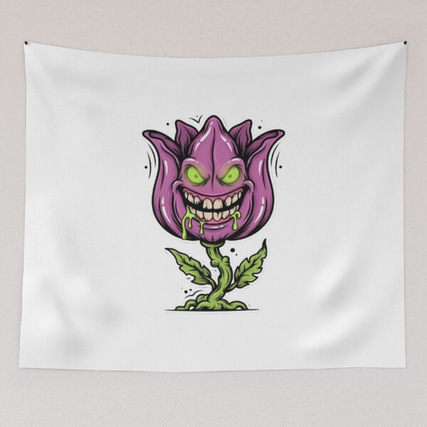 Item preview, Evil Purple Tulip Monster Glowing Eyes designed and sold by smartlogo_factory.