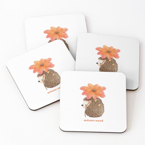 Item preview, Cute Autumn Mood Hedgehog - Watercolor Fall Flower Graphic designed and sold by Velouria Universe.