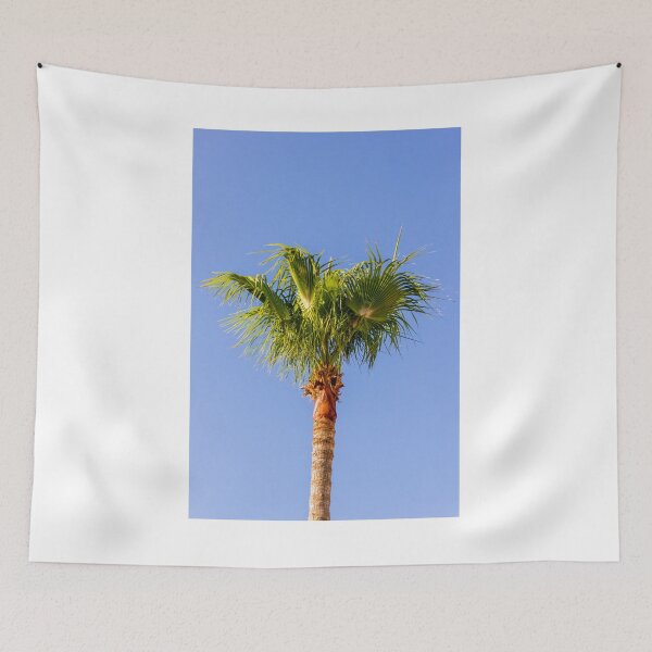 Item preview, Tall Palm Tree Against Clear Blue Sky - Tropical Summer Landscape With Sunny Vacation Vibe designed and sold by Nmallia.