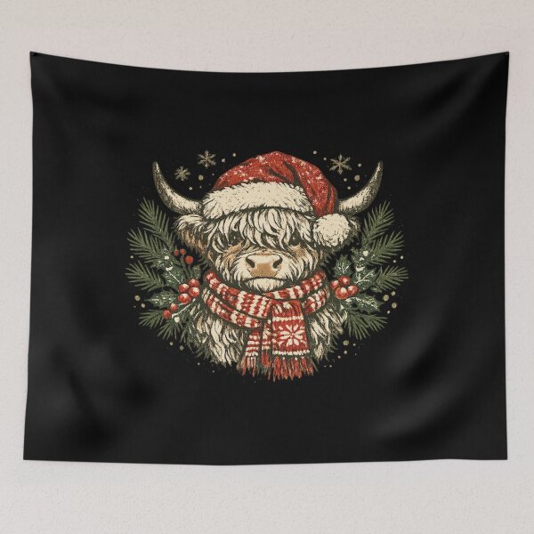 Item preview, Cute Christmas Highland Cow – Festive Rustic Farmhouse Holiday Winter Gift designed and sold by Artycom.