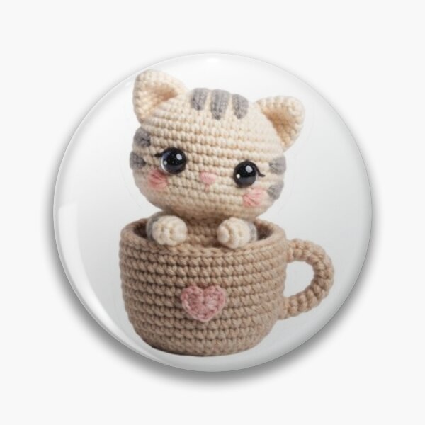 Item preview, Crochet Cat in Teacup designed and sold by Snurly.