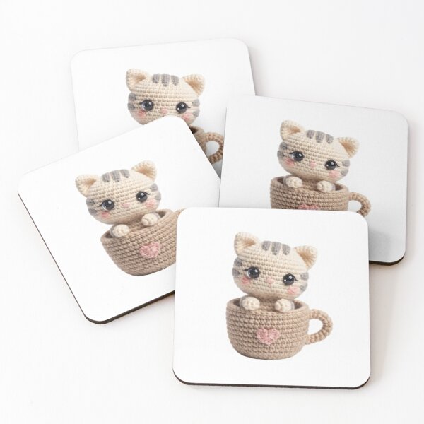 Item preview, Crochet Cat in Teacup designed and sold by Snurly.