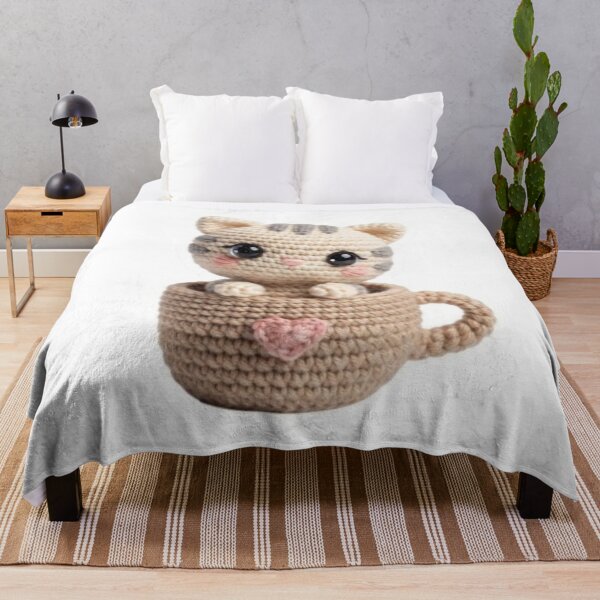 Item preview, Crochet Cat in Teacup designed and sold by Snurly.