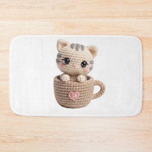 Item preview, Crochet Cat in Teacup designed and sold by Snurly.