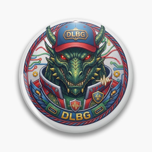 Item preview, Cyberpunk Dragon Badge - Techno Beast Vibrant Edition by DLBG designed and sold by DLBG-STORE.
