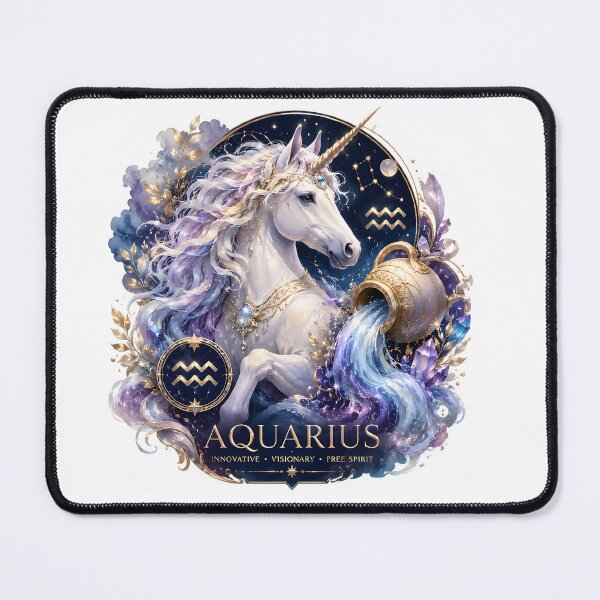 Item preview, Aquarius Mystical Unicorn Water Bearer designed and sold by Zodiac Celestial Art.