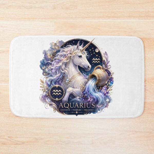 Item preview, Aquarius Mystical Unicorn Water Bearer designed and sold by Zodiac Celestial Art.