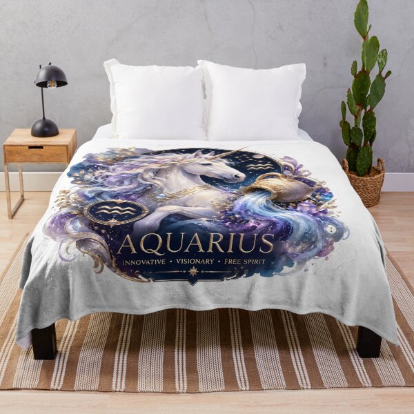 Item preview, Aquarius Mystical Unicorn Water Bearer designed and sold by Zodiac Celestial Art.