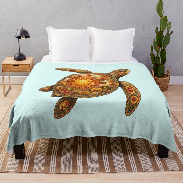 Item preview, Swimming Sea Turtle | Ocean Floral Art Collection designed and sold by Zaru Art Studio.