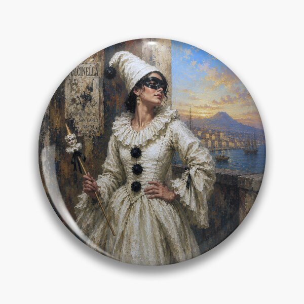 Item preview, Female Pulcinella – The Italian Jester painting. designed and sold by GalleryKauffeld.