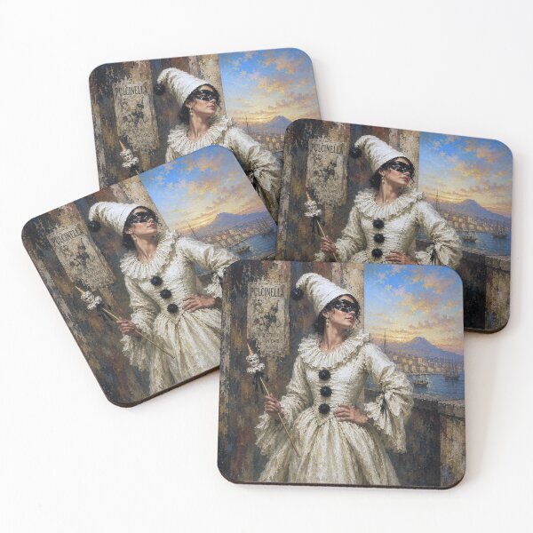 Item preview, Female Pulcinella – The Italian Jester painting. designed and sold by GalleryKauffeld.