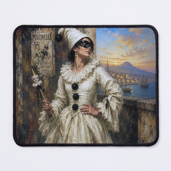 Item preview, Female Pulcinella – The Italian Jester painting. designed and sold by GalleryKauffeld.